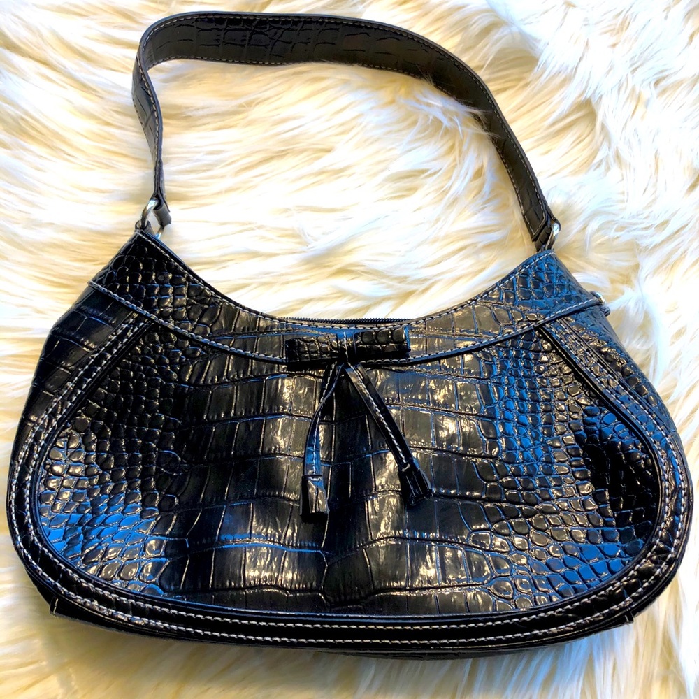 👛Vintage Liz Claiborne Patent Croc Bag